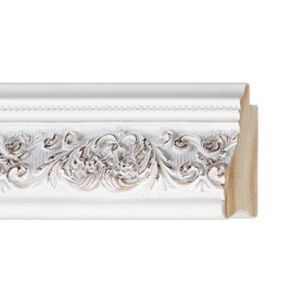 ENCADREMENT ( SANS VERRE ) "CHIC" BAGUETTE DE STYLE BLANC FROTTE (SECTION CADRE : 52-39 (L X H mm)) Eurobaguette 1 - Colorart