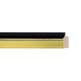 ENCADREMENT ( SANS VERRE ) "ELEGANCE" NOIR - OR FEUILLE (SECTION CADRE : 24-23 (L X H mm)) Eurobaguette 1 - Colorart