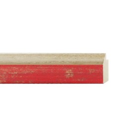 ENCADREMENT ( SANS VERRE ) "RIGOLETTO" VINTAGE ROUGE (SECTION CADRE : 27-20 (L X H mm)) Eurobaguette 1 - Colorart
