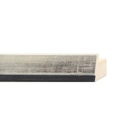 ENCADREMENT ( SANS VERRE ) "HIT" NOIR ARGENT STRUCTURE STRIEE (SECTION CADRE : 22-34 (L X H mm)) Eurobaguette 1 - Colorart
