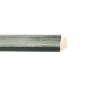 ENCADREMENT ( SANS VERRE ) "HIT" VERT ARGENT STRUCTURE STRIEE (SECTION CADRE : 22-34 (L X H mm)) Eurobaguette 1 - Colorart