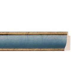 ENCADREMENT ( SANS VERRE ) "GLORIA" CREUX DORE/BLEU CLAIR (SECTION CADRE : 27-25 (L X H mm)) Eurobaguette 1 - Colorart