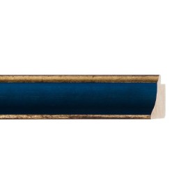 ENCADREMENT ( SANS VERRE ) "GLORIA" CREUX DORE/BLEU (SECTION CADRE : 27-25 (L X H mm)) Eurobaguette 1 - Colorart