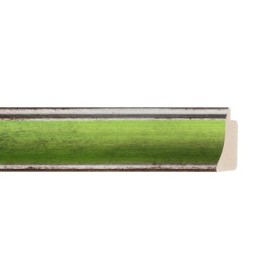 ENCADREMENT ( SANS VERRE ) "GLORIA" CREUX ARGENT/VERT CLAIR (SECTION CADRE : 27-25 (L X H mm)) Eurobaguette 1 - Colorart