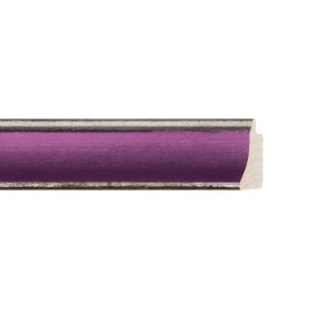 ENCADREMENT ( SANS VERRE ) "GLORIA" CREUX ARGENT/LILA (SECTION CADRE : 27-25 (L X H mm)) Eurobaguette 1 - Colorart