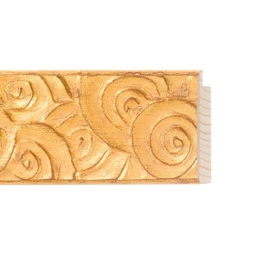 ENCADREMENT ( SANS VERRE ) MOTIF COURBE PLAT DORE (SECTION CADRE : 52-16 (L X H mm)) Eurobaguette 1 - Colorart 