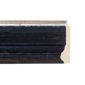 ENCADREMENT ( SANS VERRE ) CREUX NOIR ANTIQUE/ARGENT (SECTION CADRE : 59-33 (L X H mm)) Eurobaguette 1 - Colorart 