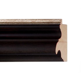 ENCADREMENT ( SANS VERRE ) CREUX NOIR - FILET ARGENT (SECTION CADRE : 60-40 (L X H mm)) Eurobaguette 1 - Colorart