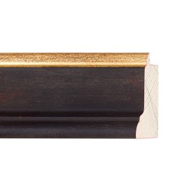 ENCADREMENT ( SANS VERRE ) NOIR - FILET DORE (SECTION CADRE : 50-33 (L X H mm)) Eurobaguette 1 - Colorart 