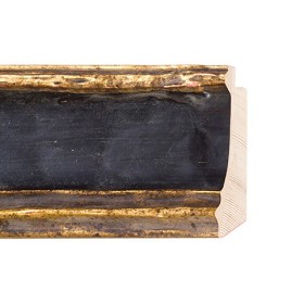 ENCADREMENT ( SANS VERRE ) NOIR - DORE (SECTION CADRE : 60-26 (L X H mm)) Eurobaguette 1 - Colorart