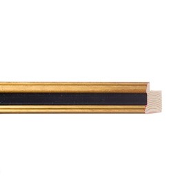 ENCADREMENT ( SANS VERRE ) NOIR - FILET ET DOS DORE (SECTION CADRE : 20-25 (L X H mm)) Eurobaguette 1 - Colorart