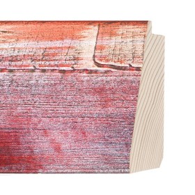 ENCADREMENT ( SANS VERRE ) "ZEPPA" ROUGE/ARGENT FAIT MAIN (SECTION CADRE : 92-50 (L X H mm)) Eurobaguette 1 - Colorart 