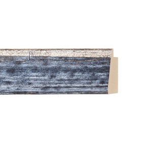 ENCADREMENT ( SANS VERRE ) "ZEPPA" NOIR/ARGENT FAIT MAIN (SECTION CADRE : 37-21 (L X H mm)) Eurobaguette 1 - Colorart 