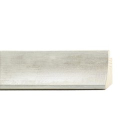 ENCADREMENT ( SANS VERRE ) "ARTISTICA" BLANC PASTEL/ARGENT (SECTION CADRE : 34-33 (L X H mm)) Eurobaguette 3 - Colorart 