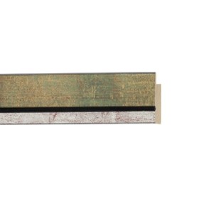 ENCADREMENT ( SANS VERRE ) VERT AVEC LIGNE ARGENT (SECTION CADRE : 30-24 (L X H mm)) Eurobaguette 1 - Colorart 