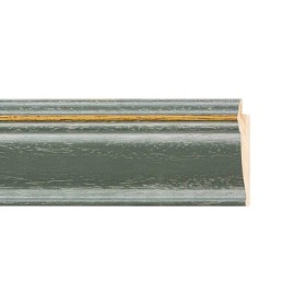 ENCADREMENT ( SANS VERRE ) RENVERSE CERUSE VERT/FILET DORE (SECTION CADRE : 45-23 (L X H mm)) Eurobaguette 1 - Colorart