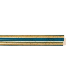 ENCADREMENT ( SANS VERRE ) BLEU SUR ASSIETTE OR (SECTION CADRE : 16-18 (L X H mm)) Eurobaguette 1 - Colorart 