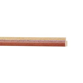 ENCADREMENT ( SANS VERRE ) BOMBE ROUILLE MOUCH/2 LIGNES DOREES (SECTION CADRE : 13-15 (L X H mm)) Eurobaguette 1 - Colorart 