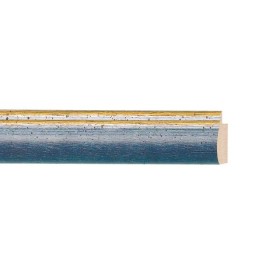 ENCADREMENT ( SANS VERRE ) BOMBE BLEU PROF/2 LIGNES DOREES (SECTION CADRE : 23-19 (L X H mm)) Eurobaguette 1 - Colorart