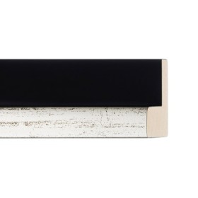 ENCADREMENT ( SANS VERRE ) CAISSE AMERICAINE IMITATION STERLING ARGENT FOND NOIR - 6639 (SECTION CADRE : 46-35 (L X H mm)) Eurob