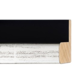 ENCADREMENT ( SANS VERRE ) CAISSE AMERICAINE IMITATION STERLING ARGENT FOND NOIR - 50787 (SECTION CADRE : 60-45 (L X H mm)) Euro