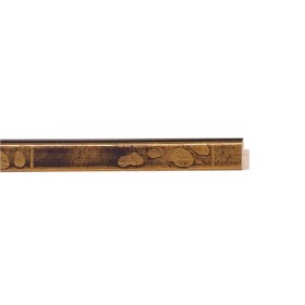 ENCADREMENT ( SANS VERRE ) MEPLAT DORE-NOIR (SECTION CADRE : 14-14 (L X H mm)) Eurobaguette 1 - Colorart