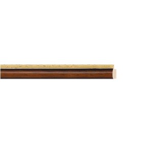 ENCADREMENT ( SANS VERRE ) NOYER FILET DORE (SECTION CADRE : 13-14 (L X H mm)) Eurobaguette 1 - Colorart