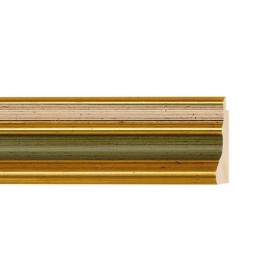 ENCADREMENT ( SANS VERRE ) DOREE GORGE VERT MARIE LOUISE INCORPOREE IVOIRE (SECTION CADRE : 40-26 (L X H mm)) Eurobaguette 1 - C