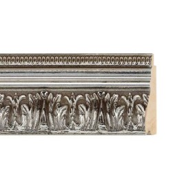 ENCADREMENT ( SANS VERRE ) ORNEMENT ARGENT ANTIQUE (SECTION CADRE : 54-33 (L X H mm)) Eurobaguette 1 - Colorart 