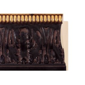ENCADREMENT ( SANS VERRE ) RENVERSE NOIR ORNE PERLE DORE PATINE ROUILLE (SECTION CADRE : 83-47 (L X H mm)) Eurobaguette 1 - Colo