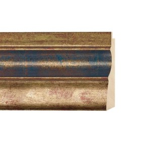 ENCADREMENT ( SANS VERRE ) CREUX DORE GORGE BLEUE (SECTION CADRE : 68-34 (L X H mm)) Eurobaguette 1 - Colorart