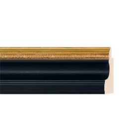 ENCADREMENT ( SANS VERRE ) CREUX NOIR/ORNEMENT DORE (SECTION CADRE : 43-32 (L X H mm)) Eurobaguette 1 - Colorart