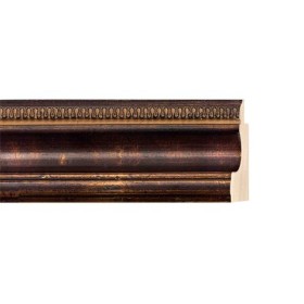 ENCADREMENT ( SANS VERRE ) CREUX BRUN OXIDE/ORNEMENT DORE (SECTION CADRE : 43-32 (L X H mm)) Eurobaguette 1 - Colorart 