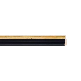 ENCADREMENT ( SANS VERRE ) CREUX NOIR FILET DORE (SECTION CADRE : 14-15 (L X H mm)) Eurobaguette 1 - Colorart