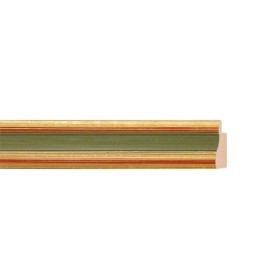 ENCADREMENT ( SANS VERRE ) VERT SUR ASSIETTE OR FRANCAIS (SECTION CADRE : 22-22 (L X H mm)) Eurobaguette 1 - Colorart
