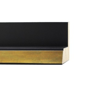 ENCADREMENT ( SANS VERRE ) "LOUVRE" CAISSE AMERICAINE NOIRE/DOREE (SECTION CADRE : 60-40 (L X H mm)) Eurobaguette 1 - Colorart