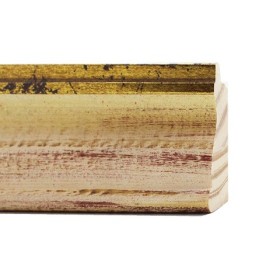 ENCADREMENT ( SANS VERRE ) "RAINBOW" BLANC FILET DORE (SECTION CADRE : 64-32 (L X H mm)) Eurobaguette 1 - Colorart
